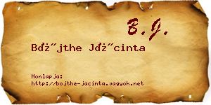 Bőjthe Jácinta névjegykártya